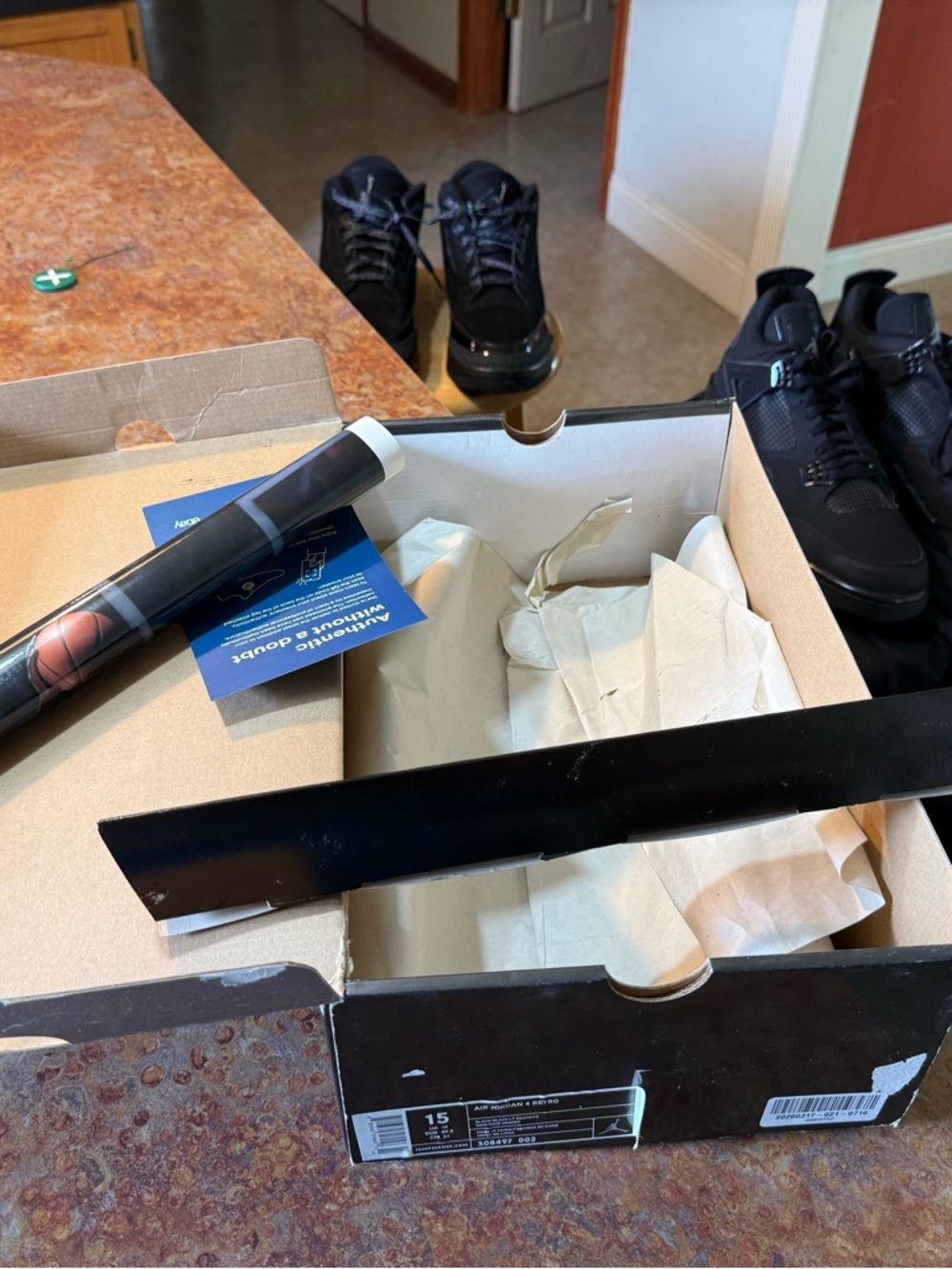 2006 Jordan 4 black cats OG All package with box and “The Shot” poster - Picture 3 of 9